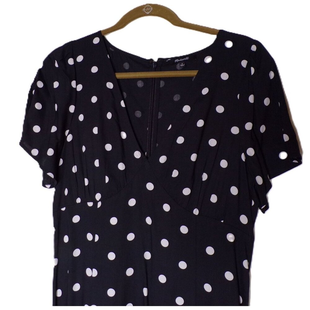 Madewell Black Polka Dot Midi Dress - Picture 11 of 12